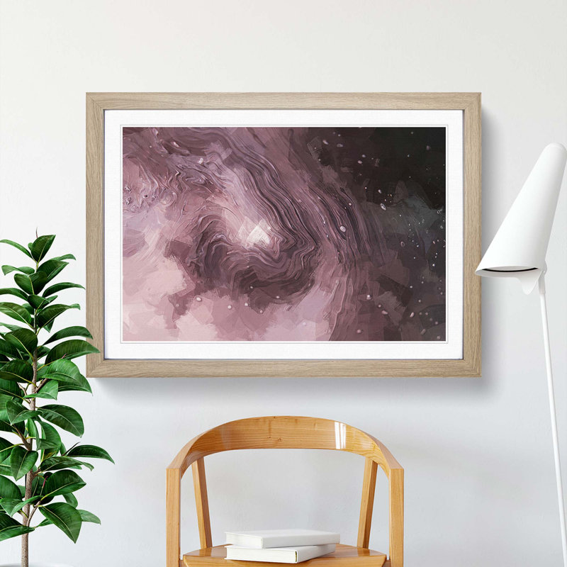 Swirling Passions in Abstract - Framed Print, 36cm H x 48cm W x 2cm D, Oak Framed