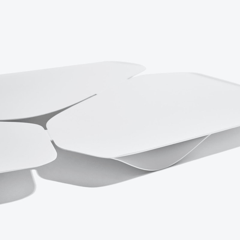 Hew Serving Tray, White, White Stainless Steel