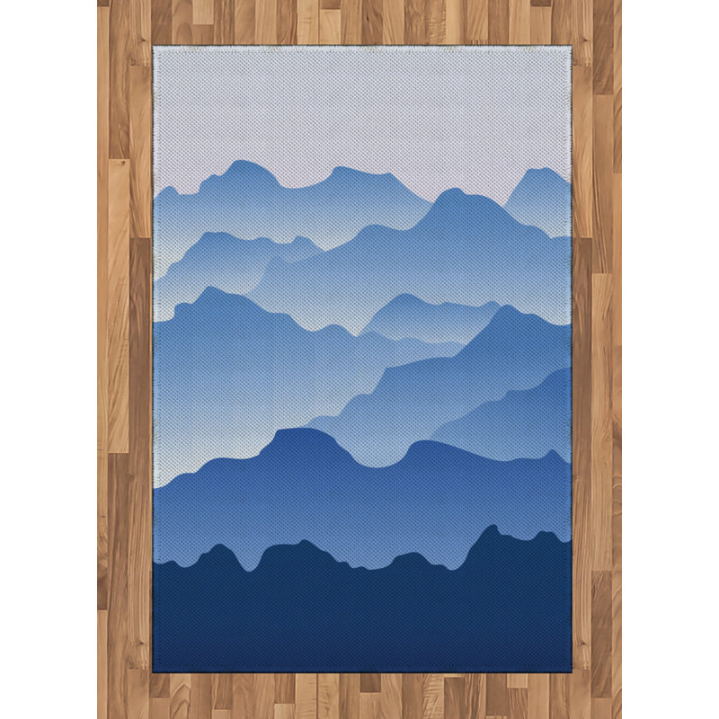 Tapis décoratif long en fibres de polyester haute densité Scenery, Rectangle— 4 pi x 5 pi 8 po