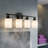 24'' 4-Light Black Bathroom Vanity Light Modern Wall Sconce with Milky White Frosted Glass Shades-1000686557-1000686545