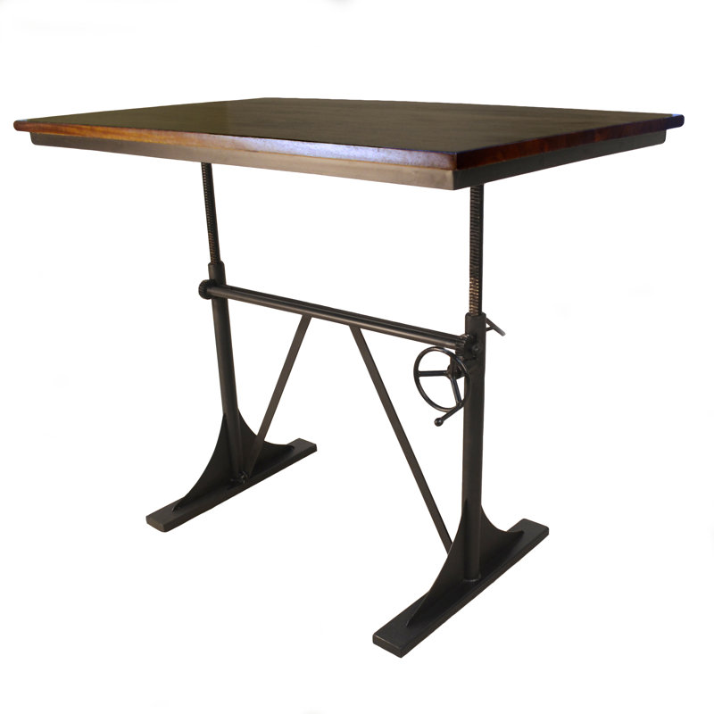Ferryhill Solid Wood Top Metal Base Dining Table