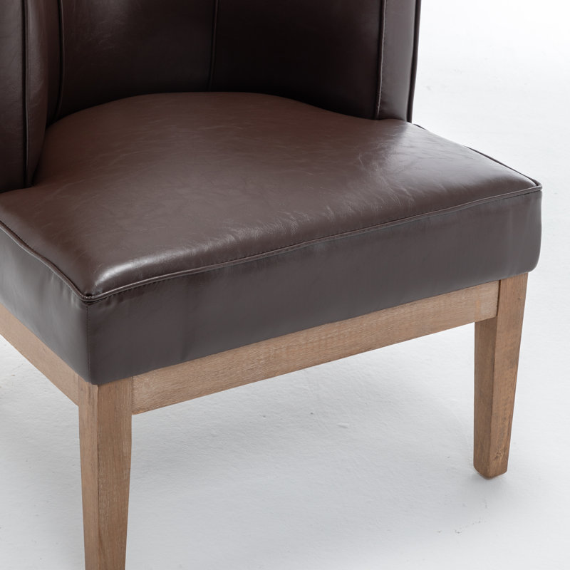 Fauteuil demi-tonneau rembourré Ezra, Café noir