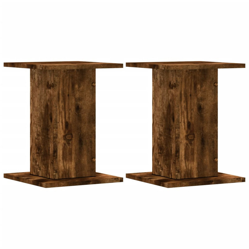  Speaker Stands Living Room Speaker Floor Stand 2 Pcs Engineered Wood, Brown