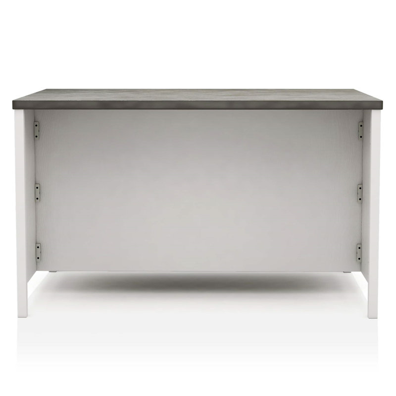 Ensemble de salle à manger 7 pièces à hauteur de comptoir blanc cassé et gris Transition, 7 Pieces: Table, 6 Chairs