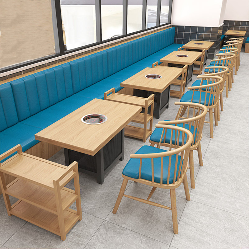 Bancs de restaurant nordiques modernes simples, Bleu
