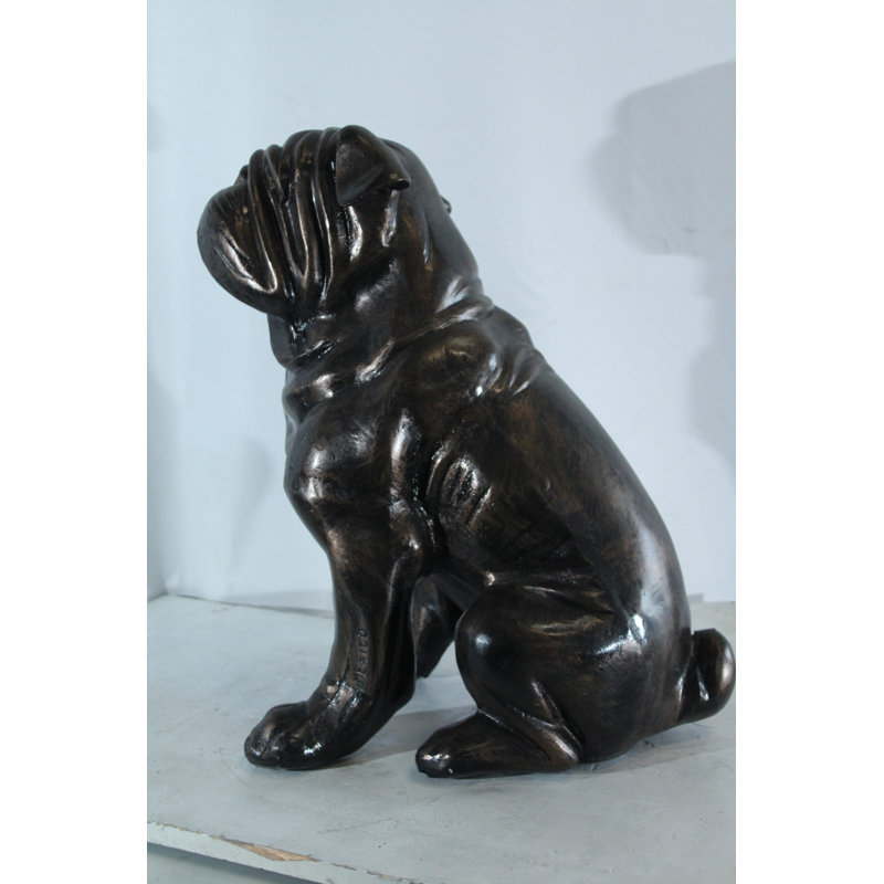 Statue bouledogue en aluminium Nifao