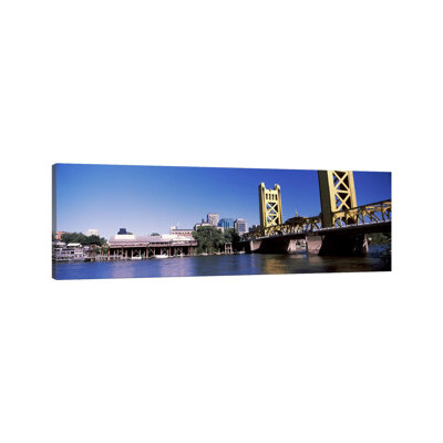 Tower Bridge, Sacramento, CA by Panoramic Images - Wrapped Canvas Panoramic Print