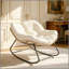 Fauteuil à bascule berçant, conception surdimensionnée avec coussin, mobilier d'extérieur pour la cour, le patio et le jardin