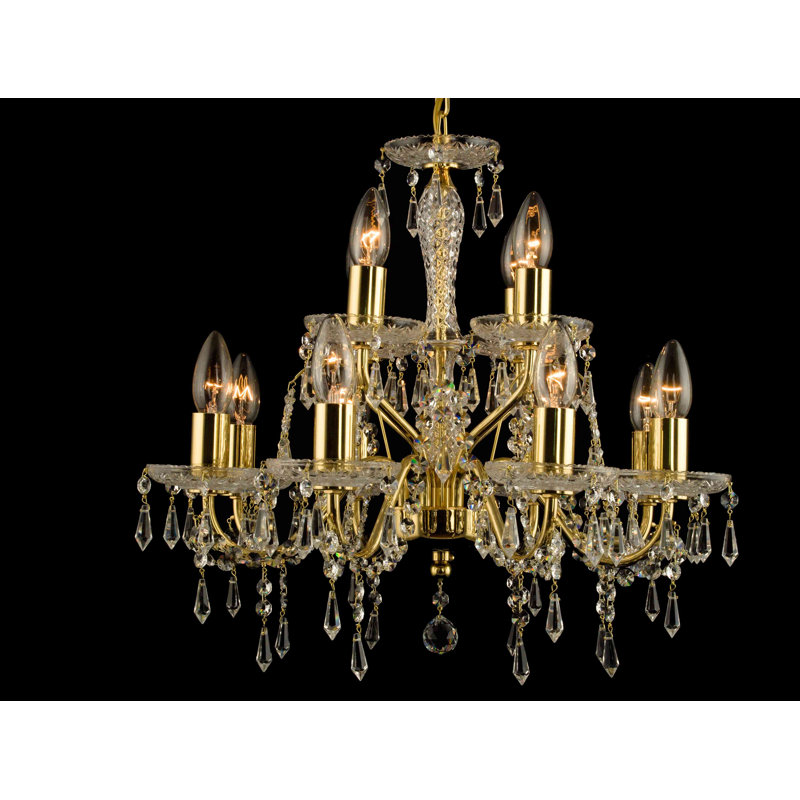 Lustre à plusieurs niveaux de style bougie 12 lumières Kline