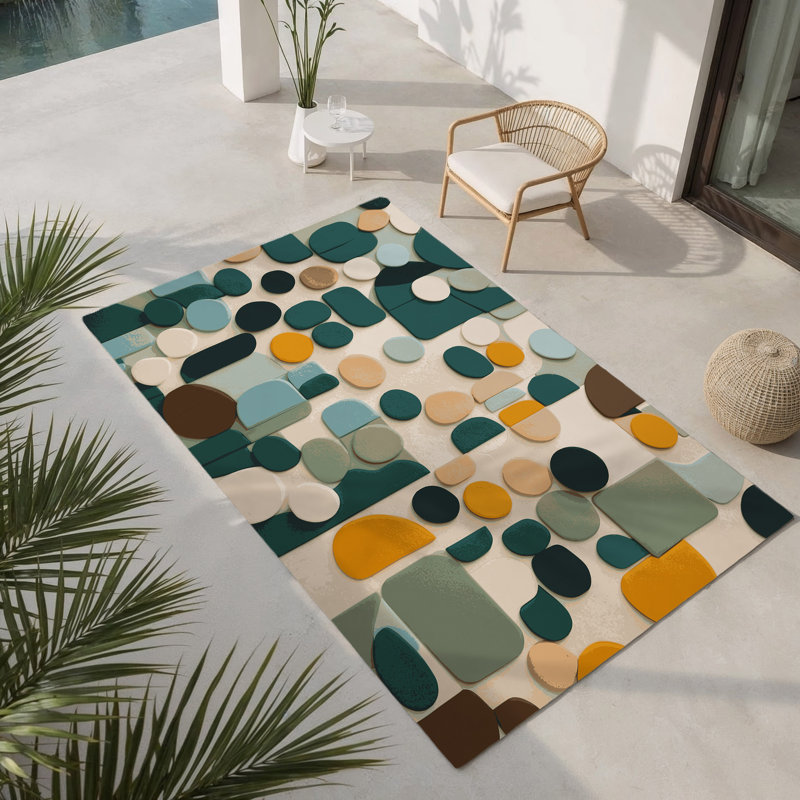 Tapis intérieur et extérieur à pois Drain Terrains, Rectangle 1 pi 6 po x 2 pi 6 po