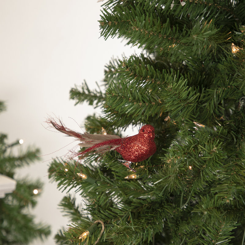 Ornement de Noël 7 po avec paillettes rouge et brun