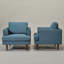 Ensemble de 2 fauteuils pivotants rembourrés Miller-1676801467