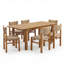 Ensemble de salle à manger de patio en bois d'acacia 7 pièces avec table extensible Hapeville