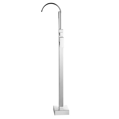 Garniture de robinet de baignoire à fixation sur le plancher à poignée simple avec douche à main Hemlock