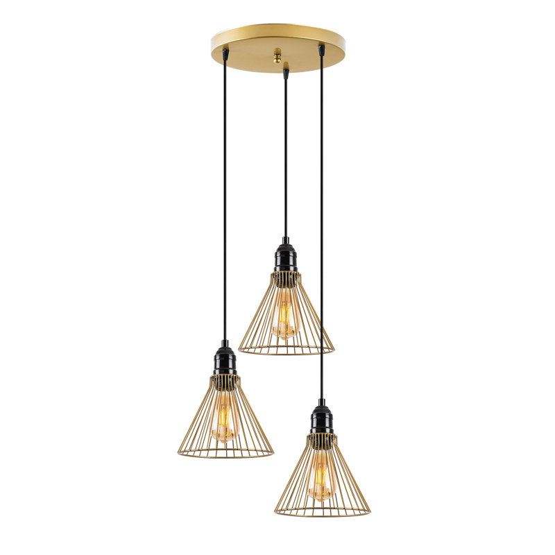 Luminaire suspendu conique à 3 lumières
