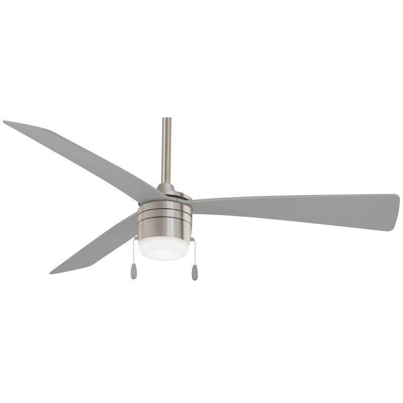 44" 3 - Blade Standard Ceiling Fan with Pull Chain and Light Kit Included, Oil Rubbed Bronze