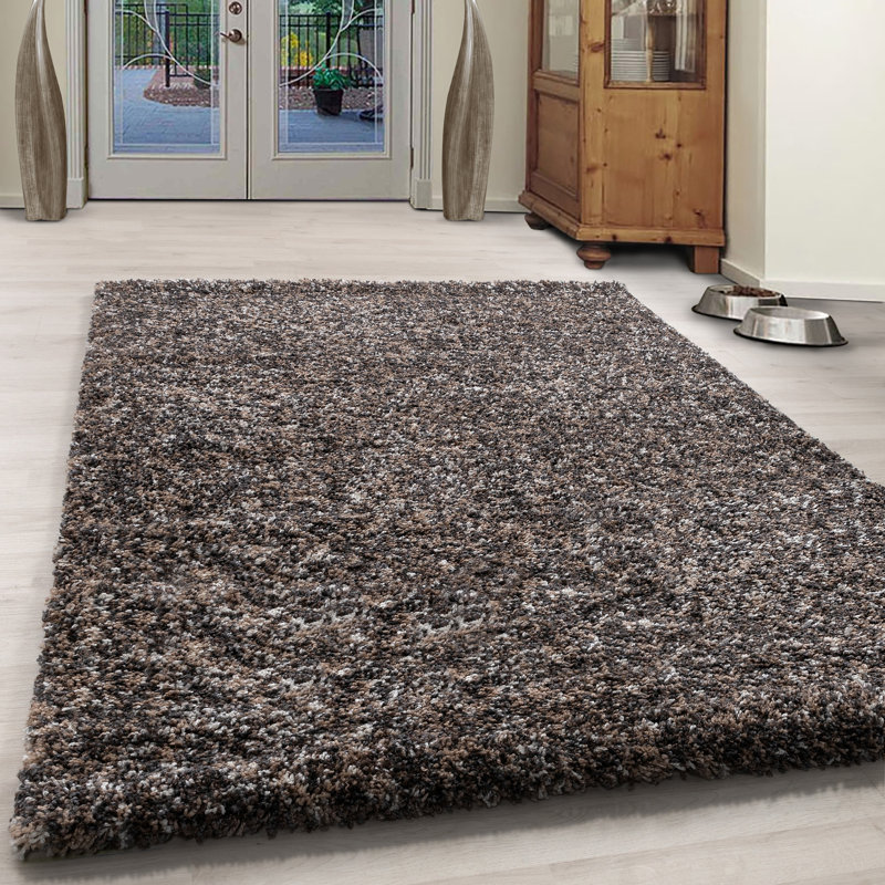 Chrisley Shaggy Taupe Rug, Rectangle 60 x 110cm
