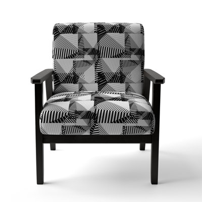 Fauteuil d'appoint rembourré à motifs noir et blanc