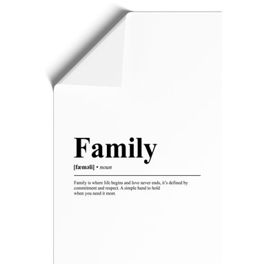 Dictionary Family - Frameless Print