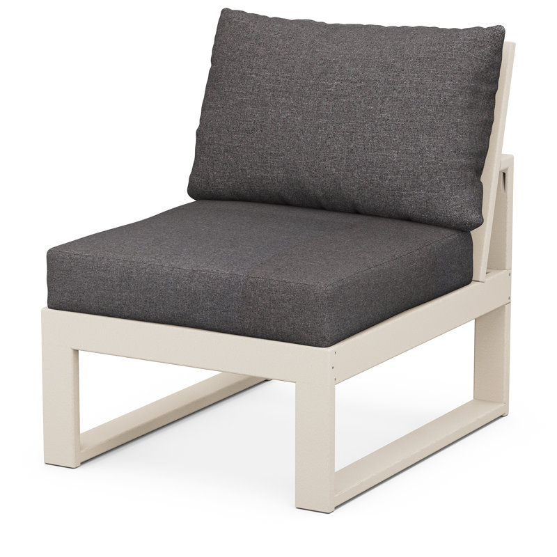  Chaise sans accoudoirs modulaire POLYWOOD® Edge, Sable, Revolution® gris anthracite cendré