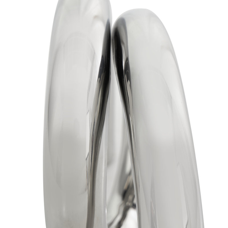 Sculpture en céramique Pandra, Argent, H 8,25 po x l 11,6 po x P 3,85 po
