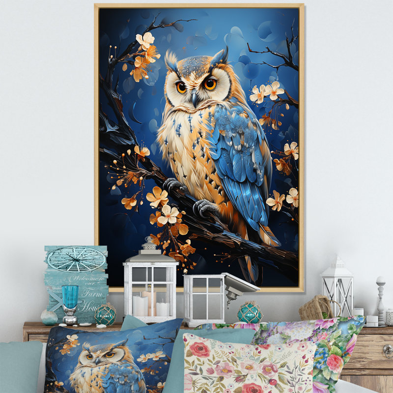 «Enchanted Forest Sentinels Owl» sur toile, H 20 po x l 12 po x P 1 po, Cadre naturel flottant