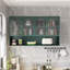 Armoire murale en verre 47,25 po à quatre portes, murale, convenant à la cuisine, au salon et à la salle de bain (vert foncé)-1675391142
