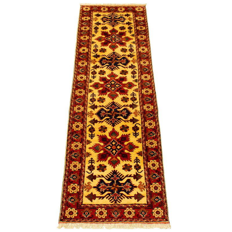 Tapis de couloir unique en laine noué à la main 2 pi 10 po x 9 pi 8 po nouvel âge Gwyndolyn