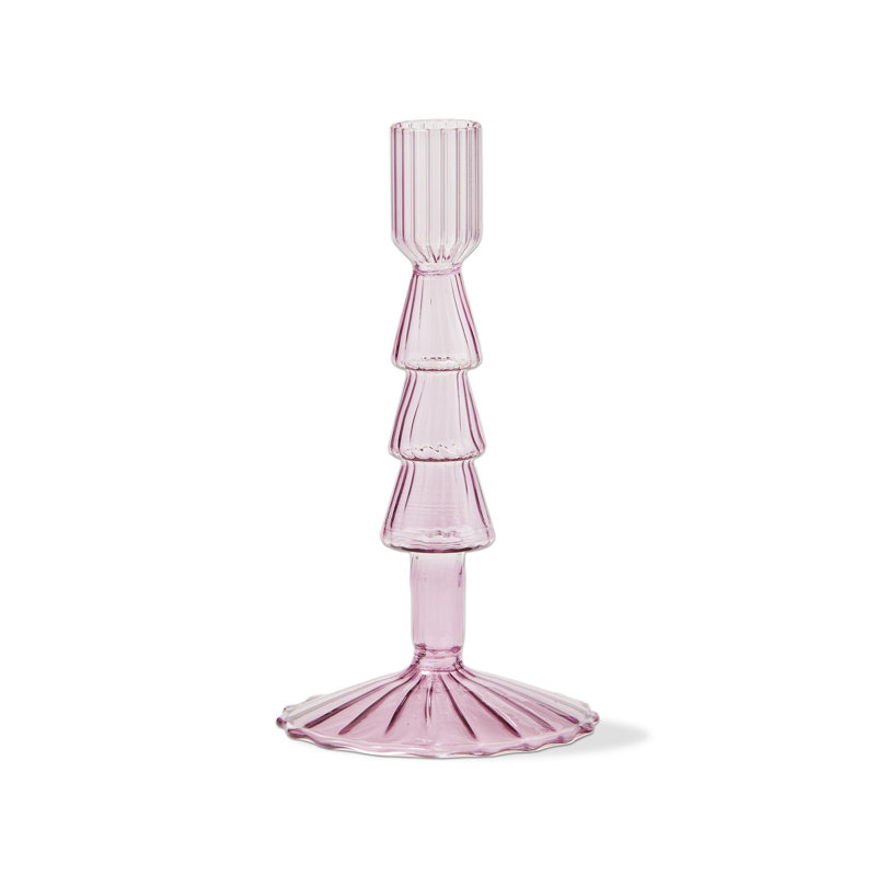 Porte-bougie Groovy, H 6,69 po x l 3,46 po x P 3,46 po, Mauve