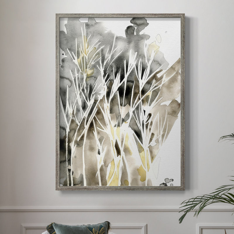 Wispy Weeds II Framed Print - Solid Wood, 11" H x 9" W