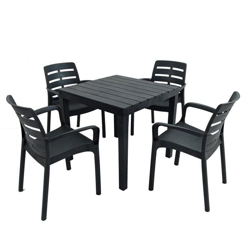 Roann Square Table with 4  Chairs Garden Set