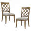 Ensemble de 2 chaises de salle à manger rembourrées avec cadre en bois et chaises de style Mid-Century rétro pour le salon, le restaurant, couleur chêne blanc-125536967