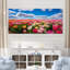 Rose et jaune champ de tulipes - tulipe, art mural-1605584518-1605584525