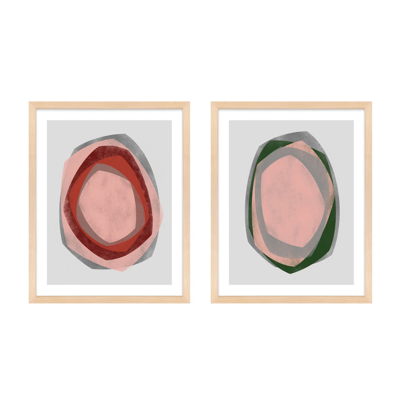 Geode 4 - 5 Painting by Jacques Pilon, 50" H x 40" W, Maple Framed
