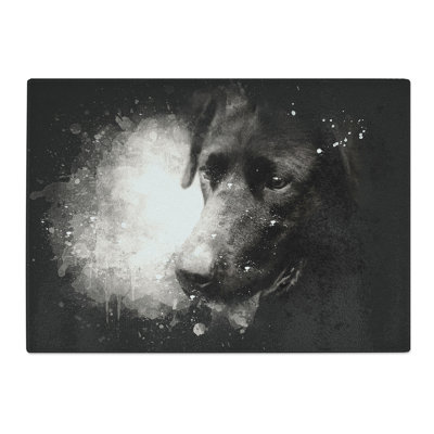 Tempered Glass Black Labrador Chopping Board