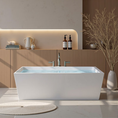 59" Solid Surface Freestanding Bathtub