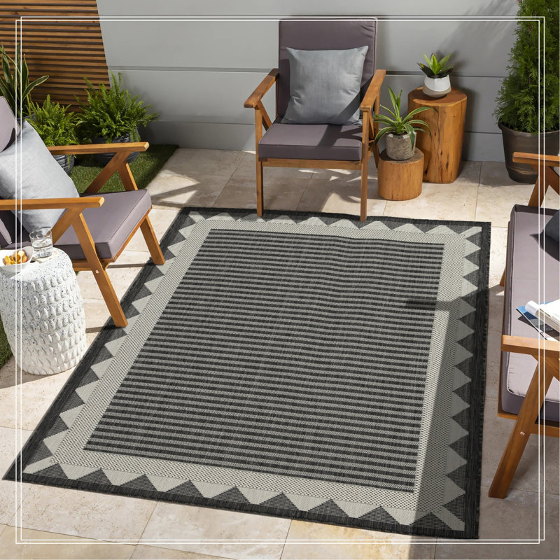 Tapis anthracite intérieur / extérieur, Rectangle 7 pi 10 po x 10 pi 3 po