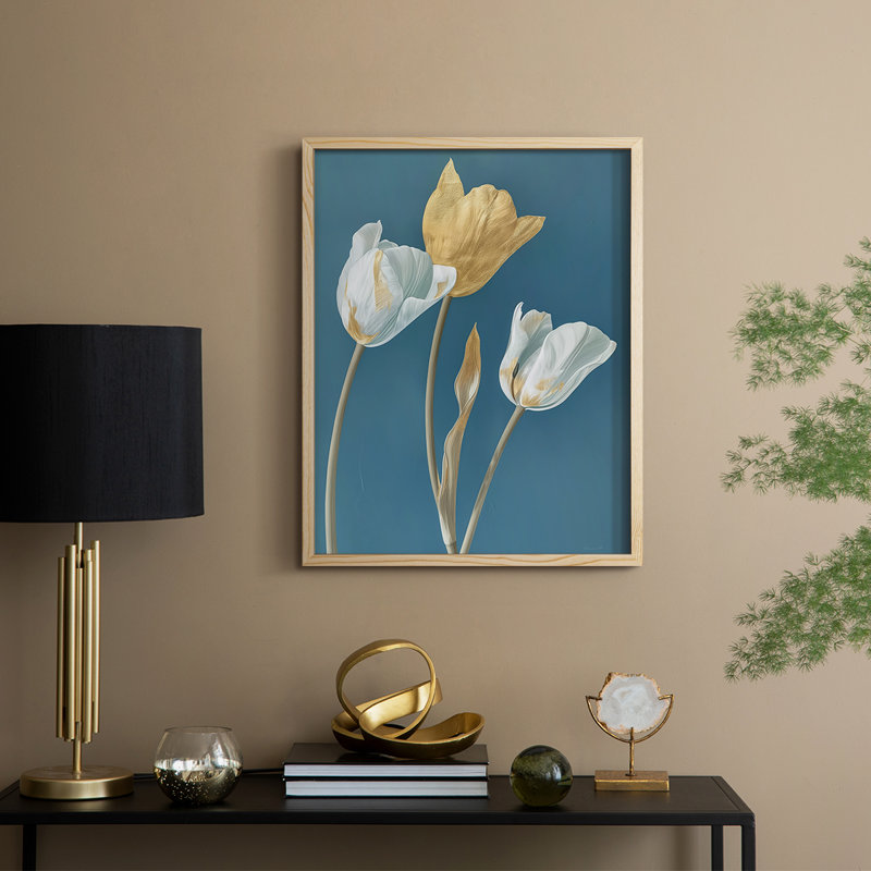 FLORAL Series CXLV Framed Print - Solid Wood, 21" H x 17" W