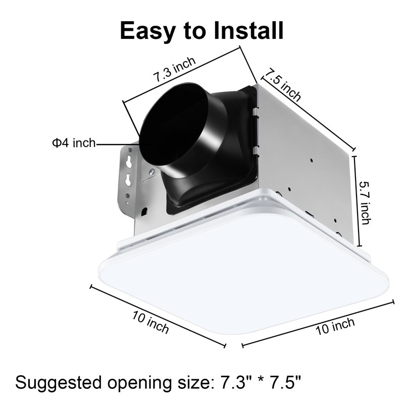 110 Cfm Quiet Bathroom Exhaust Fan With Light With 3 Colour Change, 3000K/4000K/5500K 1000Lm, Shower Ventilation Fan Light Combo, Memory Function