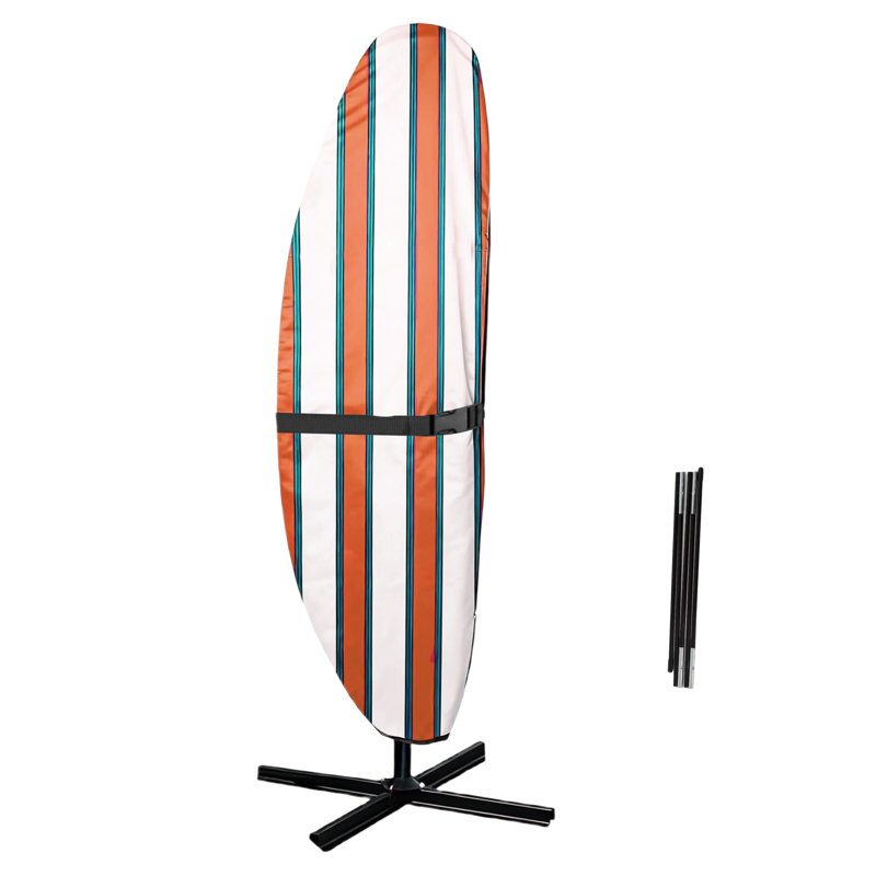Patio Umbrella Cover, Waterproof Outdoor Umbrella Cover, PU-Coated Polyester Parasol Umbrella Cover With Zipper, Adjustable Strap And A Support Pole, UPF 50+ Windproof Design