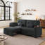 Canapé-lit convertible 3 en 82 de 82 po avec table d'appoint pivotante à 270 °, revêtement en chenille et canapé-lit escamotable pour le salon-482916648