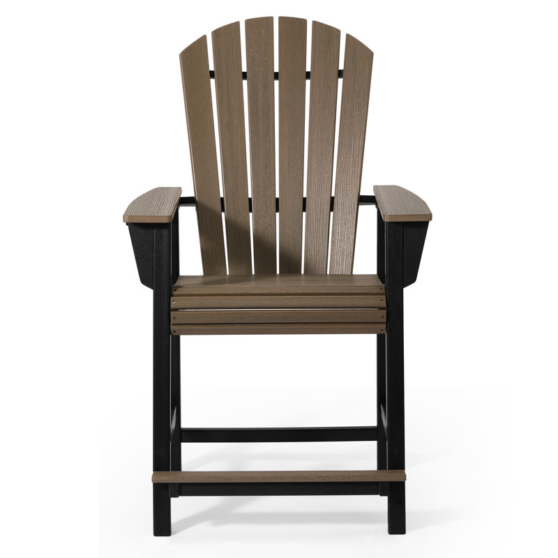 Fauteuil à hauteur de comptoir Kevin Adirondack, noir, Gris / Noir, 23.5"