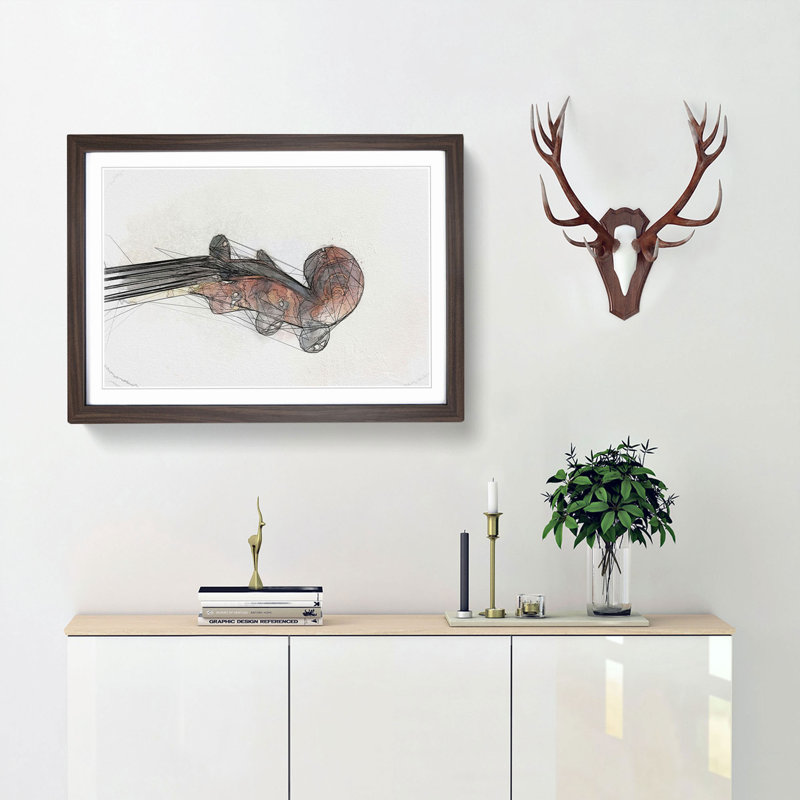 The Scroll of a Violin in Abstract - Framed Print, Walnut, 40cm H x 60cm W x 2cm D