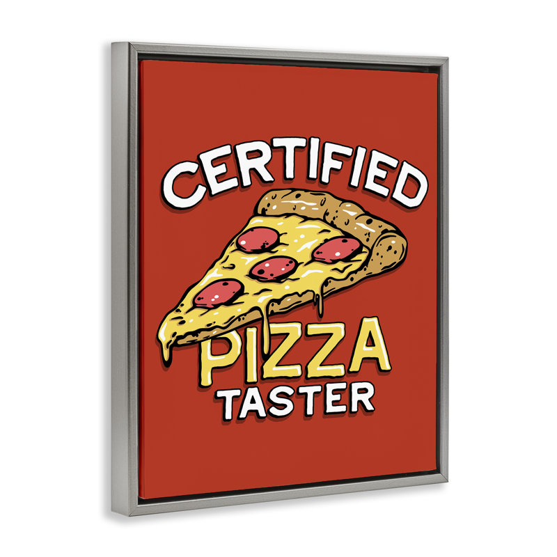 Cadre flottant certifié Pizza Taster, design par Jedco Brands, Inc., Cadre flottant gris lustré, H 21 po x l 17 po
