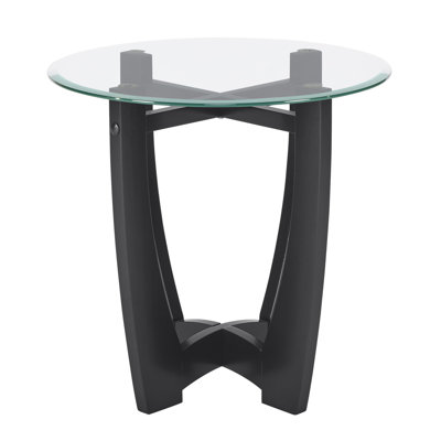 23.5 Inch Round Glass Coffee Table Round Coffee Table Center Table With Glass Top, Small Coffee Table For Living Room, Office And Apartment