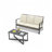 2-Piece Wicker Patio Conversation Set With Beige Cushions & Coffee Table