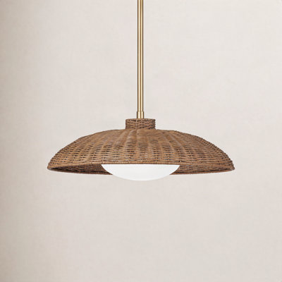 Capella Single Light Rattan Steel Pendant
