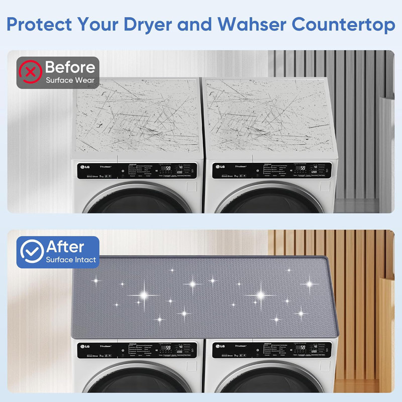 Non-Slip Silicone Washing And Dryer Countertop,Gray