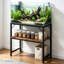 Support pour aquarium de 40 à 50 gallons avec structure métallique et tablette en bois, robuste, pour aquarium et terrarium à tortues, avec rangement.