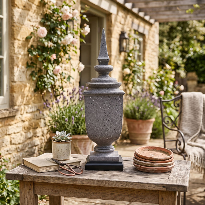 Statue urne carré 5x5x19.5 "Finial
